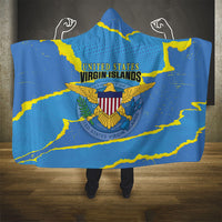 US Virgin Islands Hooded Blanket Grunge Stylized