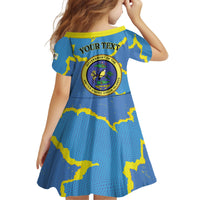 Personalized US Virgin Islands Kid Short Sleeve Dress Grunge Stylized