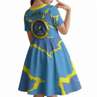 Personalized US Virgin Islands Kid Short Sleeve Dress Grunge Stylized