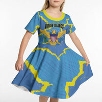 Personalized US Virgin Islands Kid Short Sleeve Dress Grunge Stylized