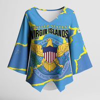 Personalized US Virgin Islands Kimono Sleeve Blouse Grunge Stylized