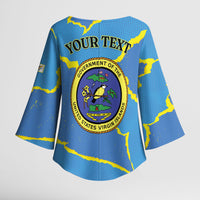 Personalized US Virgin Islands Kimono Sleeve Blouse Grunge Stylized