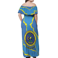 Personalized US Virgin Islands Off Shoulder Maxi Dress Grunge Stylized