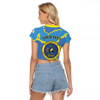 Personalized US Virgin Islands Raglan Cropped T Shirt Grunge Stylized