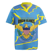 Personalized US Virgin Islands Rugby Jersey Grunge Stylized