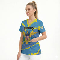 Personalized US Virgin Islands Scrub Top Grunge Stylized
