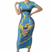 Personalized US Virgin Islands Short Sleeve Bodycon Dress Grunge Stylized