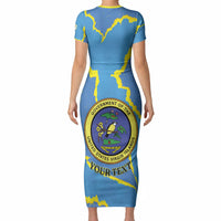 Personalized US Virgin Islands Short Sleeve Bodycon Dress Grunge Stylized