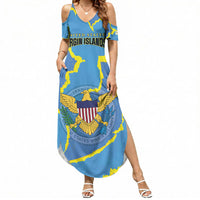 Personalized US Virgin Islands Summer Maxi Dress Grunge Stylized