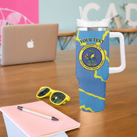 Personalized US Virgin Islands Tumbler With Handle Grunge Stylized