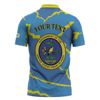 Personalized US Virgin Islands Zipper Polo Shirt Grunge Stylized