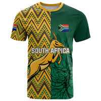 South Africa T Shirt Springbok and Proteas African Pattern - Wonder Print Shop