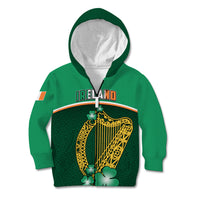 Ireland Kid Hoodie Irish Shamrock Harp Mix Celtic Pattern - Wonder Print Shop