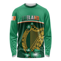 Ireland Long Sleeve Shirt Irish Shamrock Harp Mix Celtic Pattern LT01