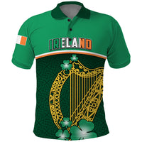 Personalised Ireland Polo Shirt Irish Shamrock Harp Mix Celtic Pattern - Wonder Print Shop
