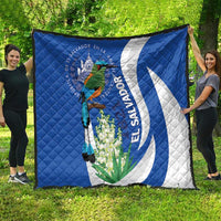 El Salvador Independence Day Quilt Flor De Izote With Turquoise Browed Motmot - Wonder Print Shop