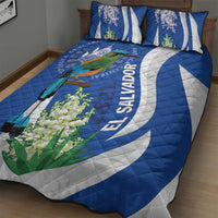 El Salvador Independence Day Quilt Bed Set Flor De Izote With Turquoise Browed Motmot - Wonder Print Shop