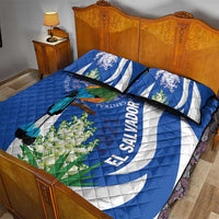 El Salvador Independence Day Quilt Bed Set Flor De Izote With Turquoise Browed Motmot - Wonder Print Shop