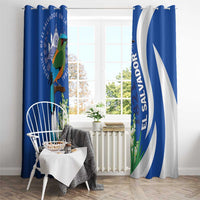 El Salvador Independence Day Window Curtain Flor De Izote With Turquoise Browed Motmot - Wonder Print Shop