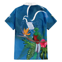 Guatemala Independence Day Family Matching Off Shoulder Short Dress and Hawaiian Shirt Quetzal Tropical Flower - Wonder Print Shop