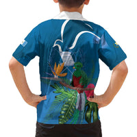 Guatemala Independence Day Family Matching Puletasi and Hawaiian Shirt Quetzal Tropical Flower - Wonder Print Shop