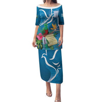 Guatemala Independence Day Family Matching Puletasi and Hawaiian Shirt Quetzal Tropical Flower - Wonder Print Shop