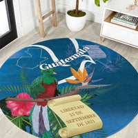 Guatemala Independence Day Round Carpet Quetzal Tropical Flower