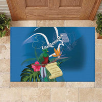 Guatemala Independence Day Rubber Doormat Quetzal Tropical Flower - Wonder Print Shop