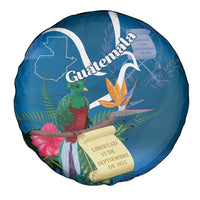 Guatemala Independence Day Spare Tire Cover Quetzal Tropical Flower - Wonder Print Shop