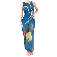 Guatemala Independence Day Tank Maxi Dress Quetzal Tropical Flower - Wonder Print Shop