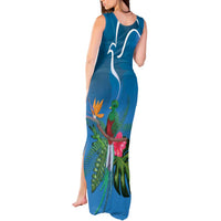 Guatemala Independence Day Tank Maxi Dress Quetzal Tropical Flower - Wonder Print Shop