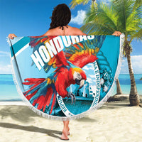 Honduras Independence Day Beach Blanket Scarlet Macaw Sky Blue - Wonder Print Shop