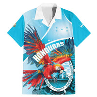 Honduras Independence Day Family Matching Mermaid Dress and Hawaiian Shirt Scarlet Macaw Sky Blue - Wonder Print Shop