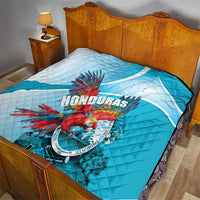 Honduras Independence Day Quilt Scarlet Macaw Sky Blue - Wonder Print Shop