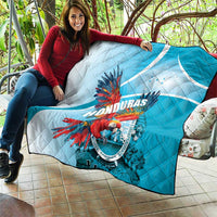 Honduras Independence Day Quilt Scarlet Macaw Sky Blue - Wonder Print Shop
