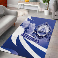 Honduras Area Rug Coat of Arms Orchid Navy Blue - Wonder Print Shop