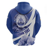Honduras Hoodie Coat of Arms Orchid Navy Blue - Wonder Print Shop