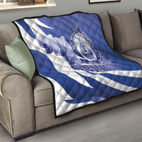 Honduras Quilt Coat of Arms Orchid Navy Blue - Wonder Print Shop