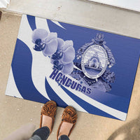 Honduras Rubber Doormat Coat of Arms Orchid Navy Blue - Wonder Print Shop