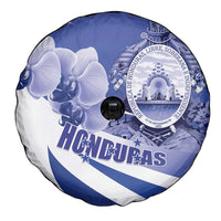 Honduras Spare Tire Cover Coat of Arms Orchid Navy Blue - Wonder Print Shop