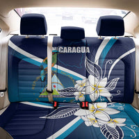 Nicaragua Independence Day Back Car Seat Cover Motmot Plumeria Floral - Wonder Print Shop