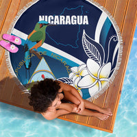 Nicaragua Independence Day Beach Blanket Motmot Plumeria Floral - Wonder Print Shop