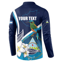 Nicaragua Independence Day Button Sweatshirt Motmot Plumeria Floral - Wonder Print Shop