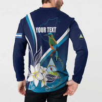 Nicaragua Independence Day Button Sweatshirt Motmot Plumeria Floral - Wonder Print Shop