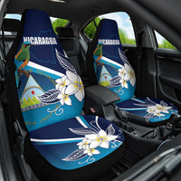 Nicaragua Independence Day Car Seat Cover Motmot Plumeria Floral - Wonder Print Shop