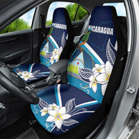 Nicaragua Independence Day Car Seat Cover Motmot Plumeria Floral - Wonder Print Shop