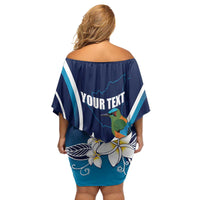 Nicaragua Independence Day Family Matching Off Shoulder Short Dress and Hawaiian Shirt Motmot Plumeria Floral - Wonder Print Shop