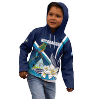 Nicaragua Independence Day Kid Hoodie Motmot Plumeria Floral - Wonder Print Shop