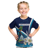 Nicaragua Independence Day Kid T Shirt Motmot Plumeria Floral - Wonder Print Shop