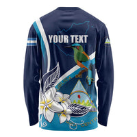 Nicaragua Independence Day Long Sleeve Shirt Motmot Plumeria Floral - Wonder Print Shop